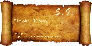 Siroki Ilona névjegykártya