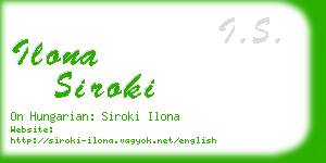 ilona siroki business card